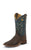 Justin Mens Dark Blue Leather Western Boots 11in Bent Rail Rough Rider