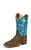Justin Mens Bright Blue Cowhide Leather Western Boots 11in Bent Rail