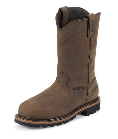 Justin Mens Wyoming Leather Work Boots Comp Toe WP Worker II