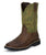 Justin Mens Green Cowhide Leather Work Boots 11in Stampede Pull-On