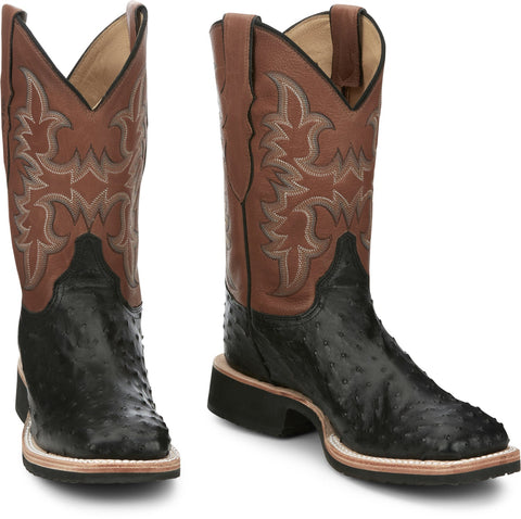 Justin 11in Mens Oak Drover Leather Cowboy Boots
