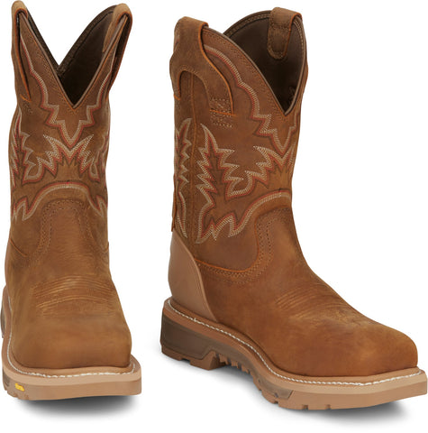 Justin 11in CT WP EH Mens Rust Montana Leather Work Boots