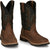 Justin 11in Water Buffalo Mens Pecan/Black Bolt Leather Work Boots