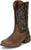 Justin 11in Mens Black/Brown Rendon Leather Cowboy Boots