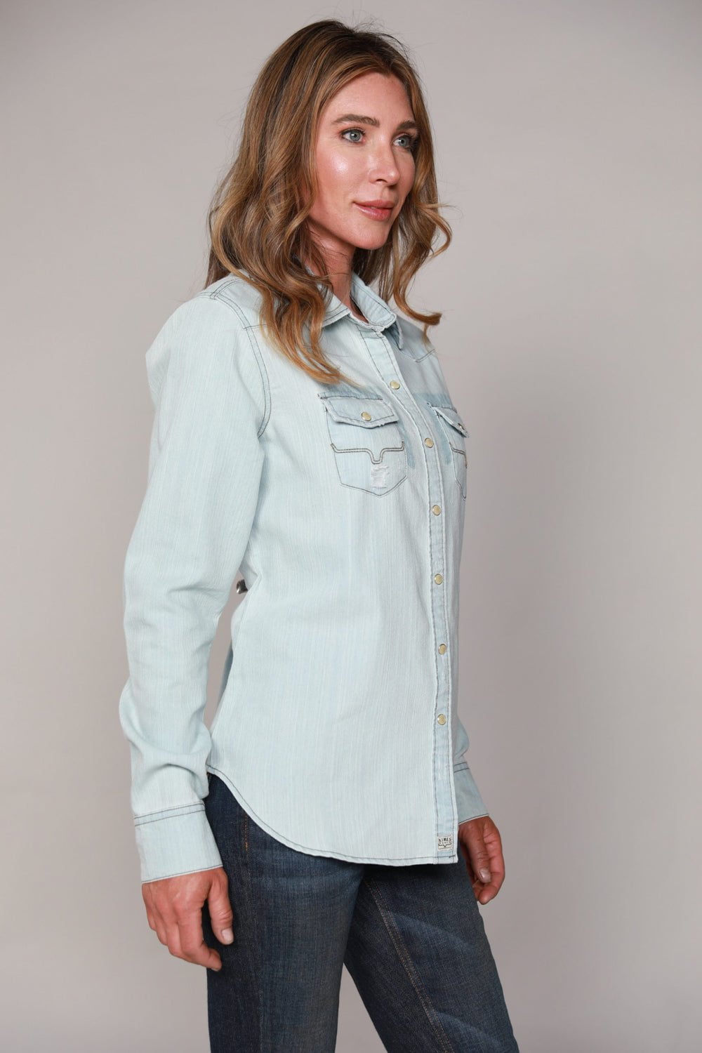 Blue Oversize Denim Shirt Online Shopping | OXXOSHOP