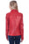 Scully Womens Red Lamb Leather Contemporary Snap Jacket