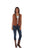 Scully Womens Rust Leather Fringe Vest