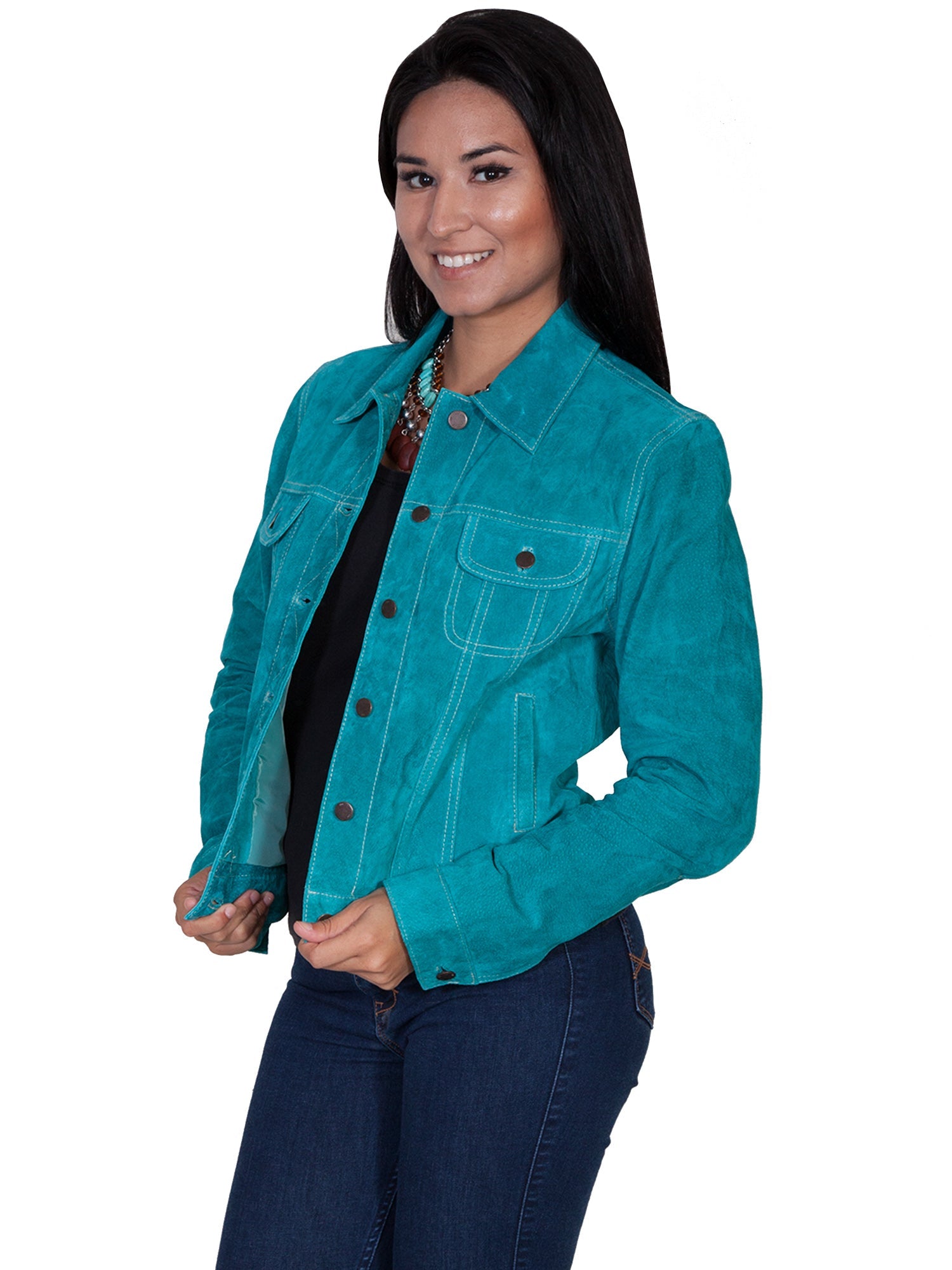 Turquoise suede jacket discount