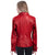 Scully Womens Red Lamb Leather Laced Sleeve Jacket