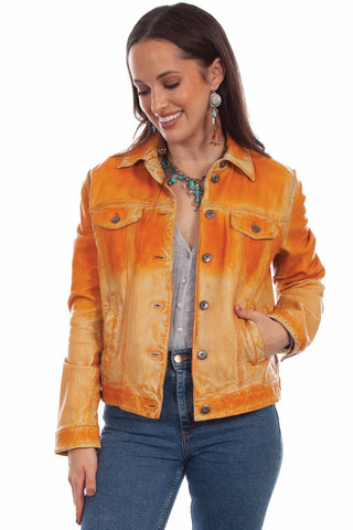 Scully Womens Butterscotch Leather Ombre Jacket