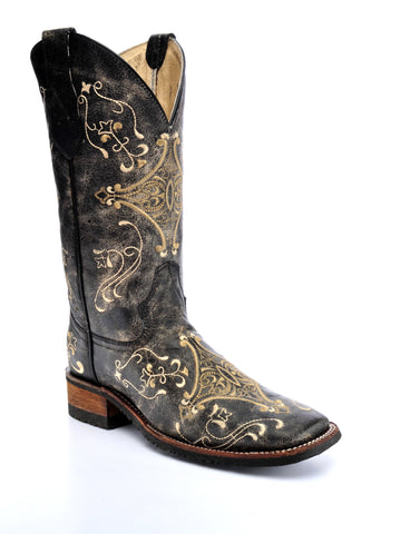Corral Ladies Embroidery Brown Cowhide Leather Cowgirl Boots