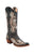 Circle G Ladies Embroidery Black Cowhide Leather Cowgirl Boots