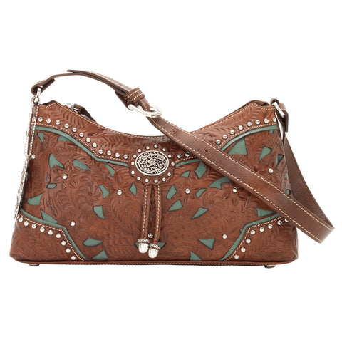 American West Lady Lace Antique/Marine Leather Event Bag
