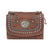 American West Lady Lace Chestnut Brown/Dark Turquoise Leather Event Bag