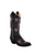 Old West Black Womens Leather Floral Cowboy Boots