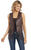 Cripple Creek Womens Antique Brown Lamb Leather Knotted Fringe Vest