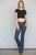 Kimes Ranch Womens Lola Jeans Dark Indigo Cotton Blend Wide Flare Leg