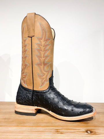 Miss Macie Bean Womens Honey Top Hand Ostrich Black FQ Fashion Boots 8.5 M