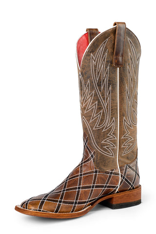 Macie Bean Womens Bone Leather Moka Sabotage Cowboy Boots