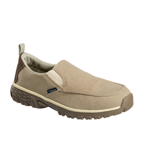 Nautilus Mens Tan Textile Alloy Toe Breeze EH Slip-On Work Shoes