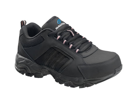 Nautilus Womens Black Leather Steel Toe 2152 Guard Sport Work Shoes