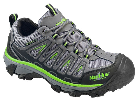 Nautilus Mens Steel Toe WP EH Athletic M Grey Nubuck Leather Shoes