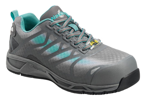 Nautilus Womens Comp Toe Adv ESD Athletic W Gray Synthetic Aqua Shoes