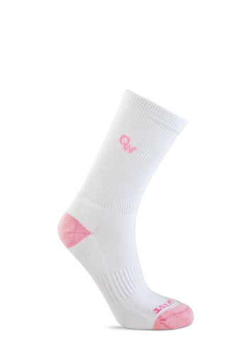 Old West Pink/White Womens Cotton Blend Soft Grip 3-Pack Crew Socks