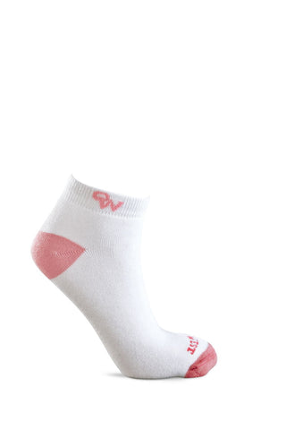 Old West Pink/White Womens Cotton Blend Anklet 3-Pack Ankle Socks