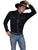 Scully Western Mens Black Polyester L/S Candy Cane Big Western Shirt