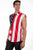 Scully Mens USA Flag 100% Cotton Cutoff S/L Shirt