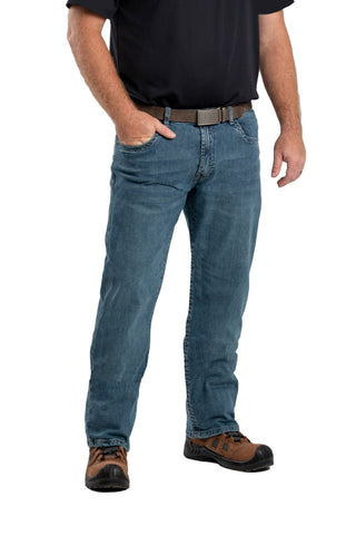 Berne Mens Limestone Cotton Blend Highland Flex Bootcut Jeans