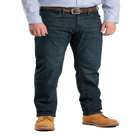 Berne Mens Dark Wash Cotton Blend Highland Flex Straight Leg Jeans