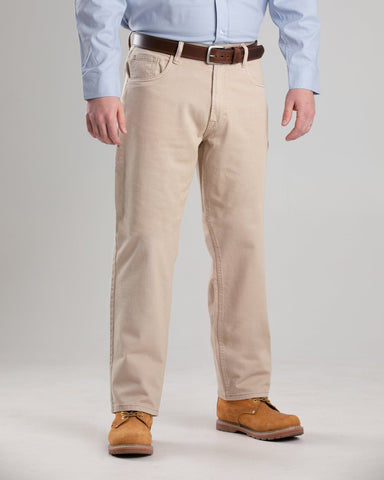 Berne Mens Sand Cotton Blend Highland Flex Regular Straight Leg Jeans