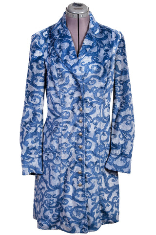 Scully Womens Blue Polyester Jacquard Jacket