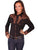 Scully Western Womens Black Polyester L/S Floral Stitch Western Shirt XL