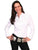 Scully Western Womens White Polyester L/S Floral Stitch Western Shirt