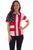 Scully Womens Red 100% Cotton Flag S/S Shirt