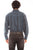 Scully Mens Blue 100% Cotton Diamond Stripe L/S Shirt
