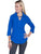 Scully Cantina Womens Dazzling Blue 100% Cotton 3/4S Peek A Boo Blouse
