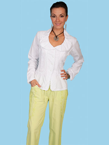 Scully Womens Lime 100% Cotton Drawstring Capri Pants