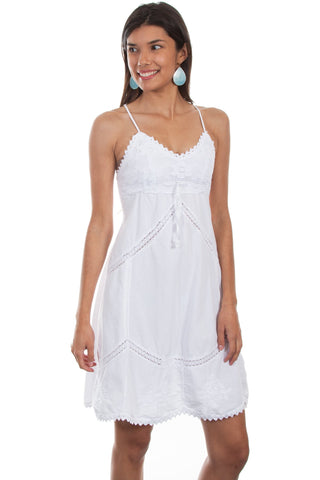 Scully Womens White 100% Cotton Summery S/L Dress