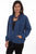 Scully Womens Dark Blue 100% Cotton Zip Front Hoodie