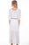 Scully Womens White Rayon Maxi Lace S/L Dress