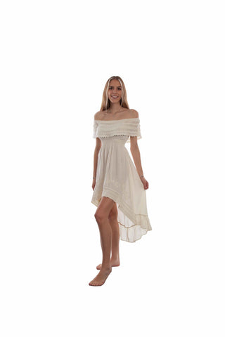 Scully Womens Vanilla 100% Cotton Oversize Lace S/L Dress