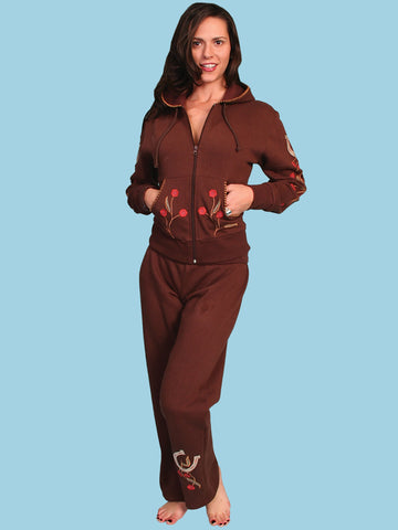 Scully Womens Chocolate 100% Cotton Horseshoe Pants