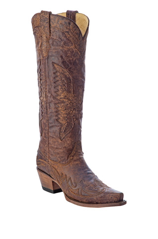 Corral Ladies Brown Cowhide Leather Cowgirl Boots