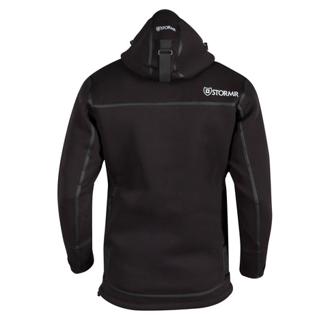 Stormr Mens Surf Top Black Neoprene Core Fleece Hooded Waterproof