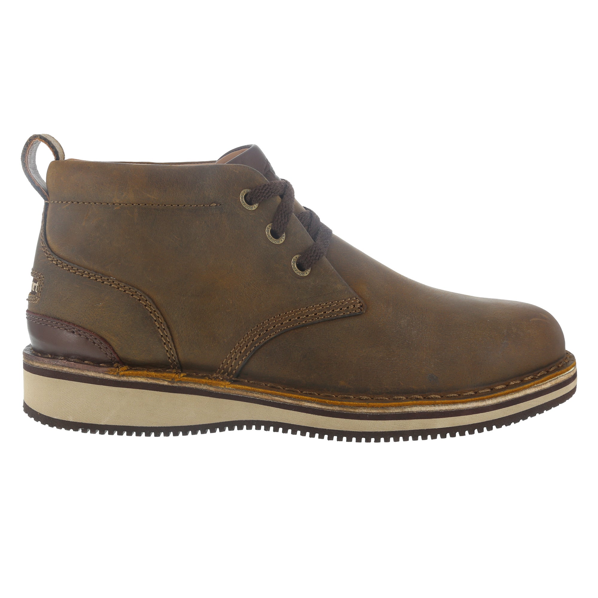 Rockport Mens Beeswax Brown Leather Work Boots ST Lace Up Chukka
