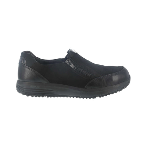 Rockport Womens Black Nubuck Leather Work Shoes Steel Toe Slip-On